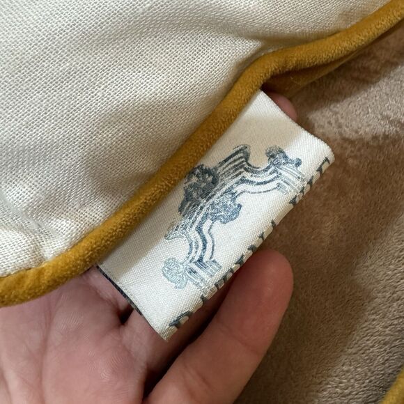 Patina Vie throw pillows yellow velour Pink Heart Embroidery cotton velvet 17" 2 - Picture 5 of 16